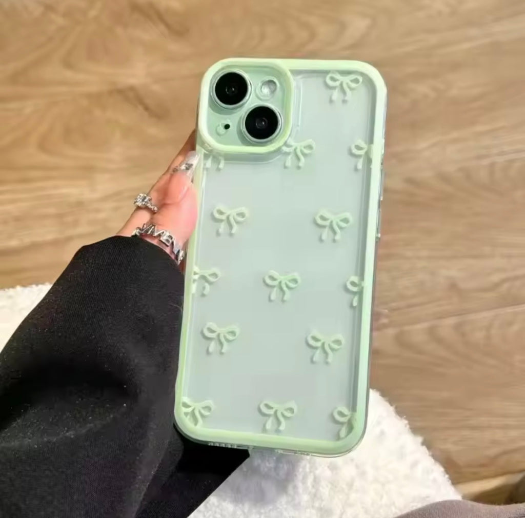 Coque Transparente avec nœud papillon Vert
