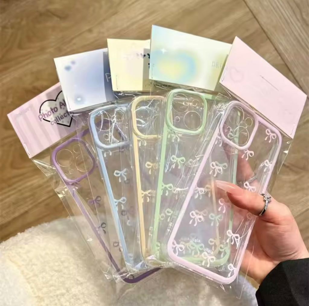 Coque Transparente avec nœud papillon Vert