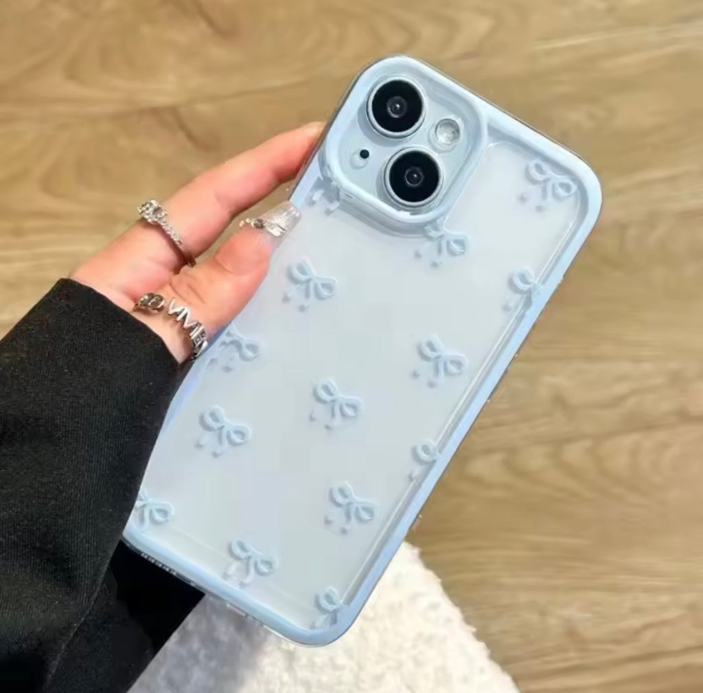 Coque Transparente avec nœud papillon Bleu Clair