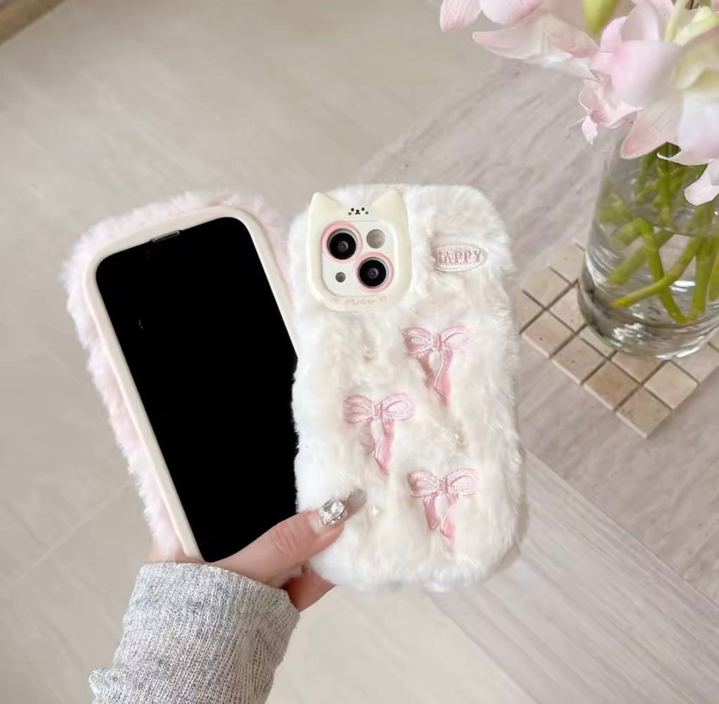 Coque de téléphone en peluche Blanc