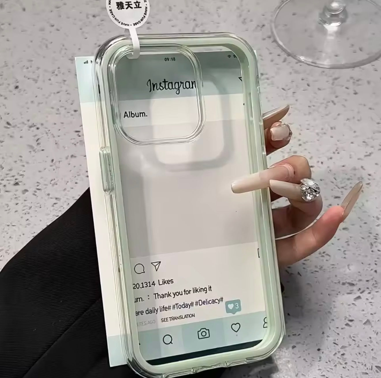 Coque Transparente avec cadre Vert