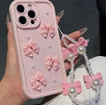 Coque de téléphone coréenne en Silicone avec nœud papillon Rose